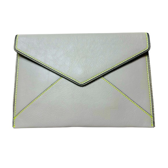REBECCA MINKOFF LEATHER  ENVELOPE CLUTCH. - Picture 1 of 5